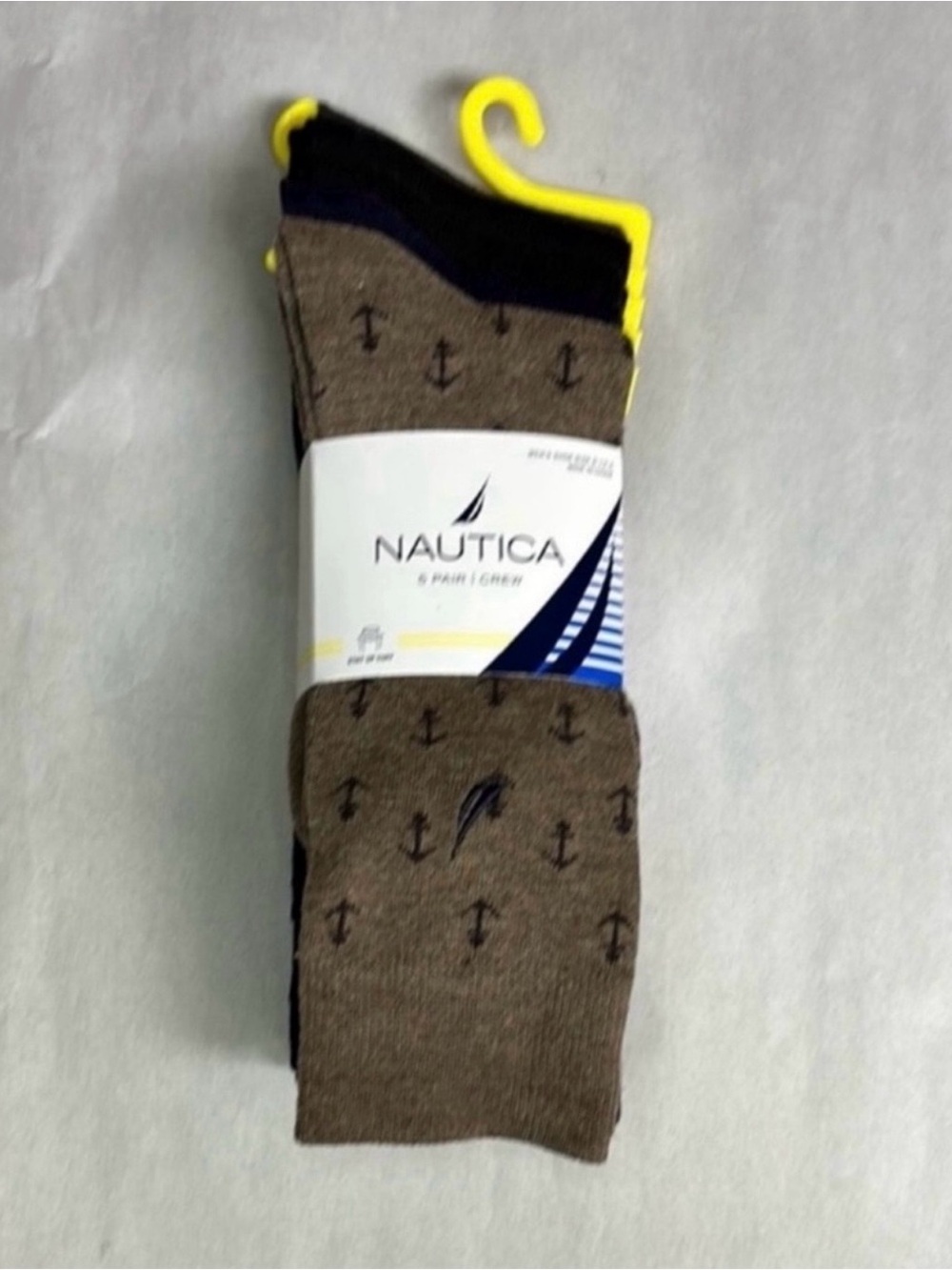 New Nautica Socks Men’s 5 Pair Multicolor Crew Sock Business Casual Dress Active
